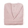 Accappatoio Con Cappuccio E Tasche In Spugna Mod. Joy Tinta Unita Rosa 57 ACCAPPATOIO JOY FRAGOLA 2