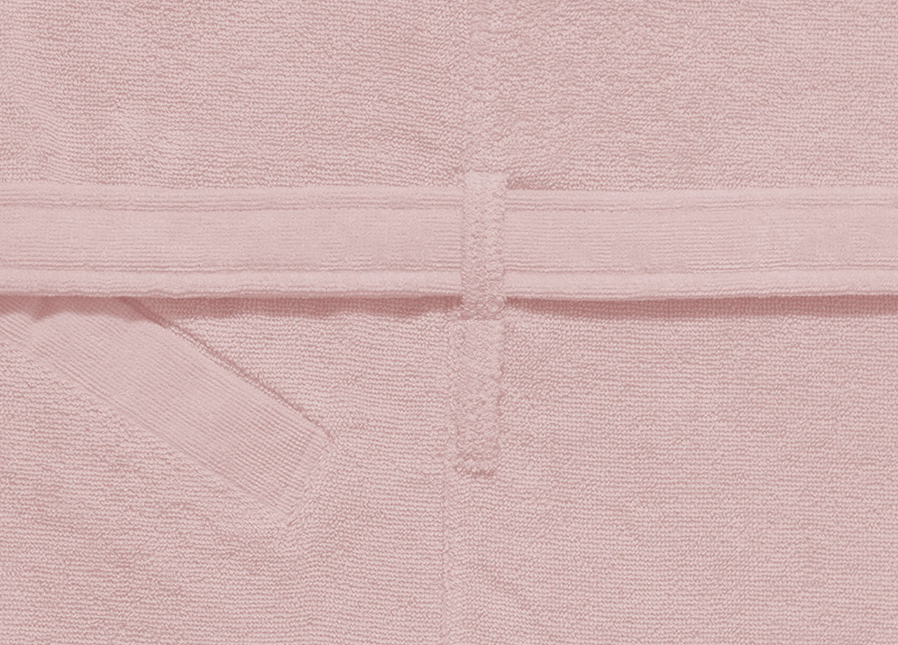 Accappatoio Con Cappuccio E Tasche In Spugna Mod. Joy Tinta Unita Rosa 50 ACCAPPATOIO JOY FRAGOLA DETT