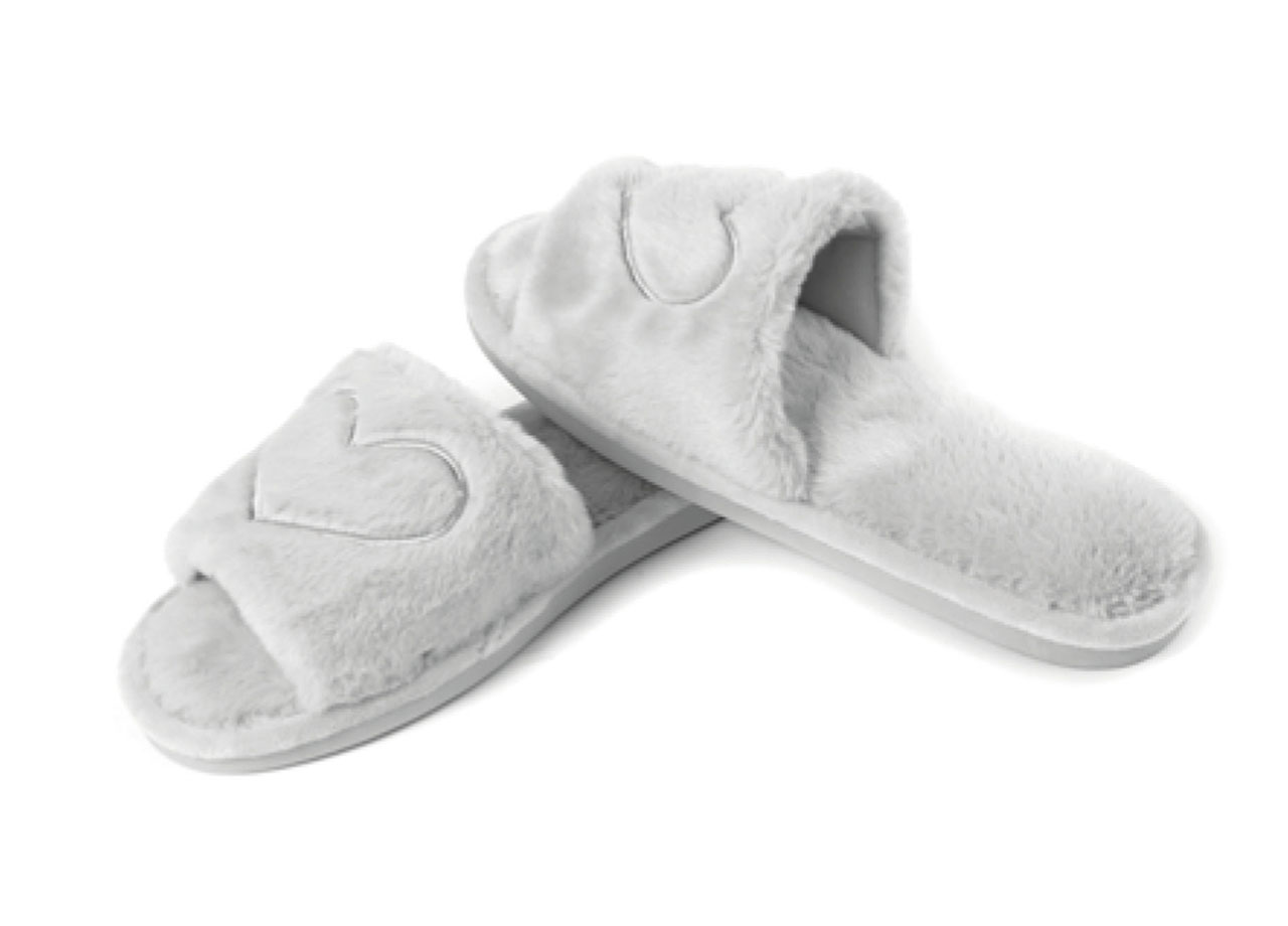 Ciabatte Pantofole Invernali In Morbida Ecopelliccia Modello Lovely Con Cuori 42 CIABATTE LOVELY GRIGIO