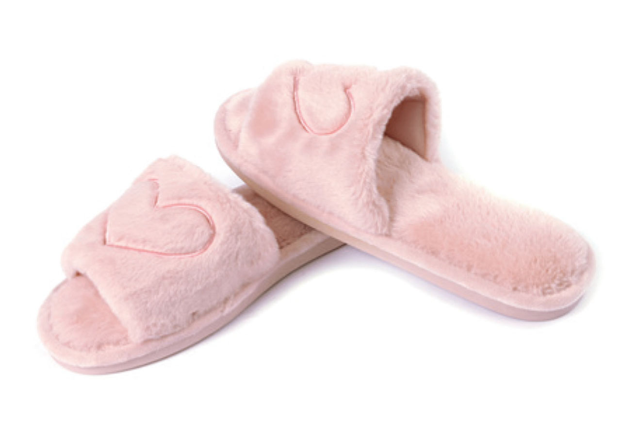 Ciabatte Pantofole Invernali In Morbida Ecopelliccia Modello Lovely Con Cuori 45 CIABATTE LOVELY ROSA