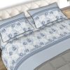 Completo Lenzuola In Morbida Flanella Made Italy Disegno Floreale Roseto C.N 41 COMPLETO LENZ ROSETO GRG AZZURRO
