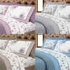 Completo Lenzuola Letto Flanella Calda 100% Cotone Disegno Fiori 8284 76 COPERTINA LENZ 8284 AZZ