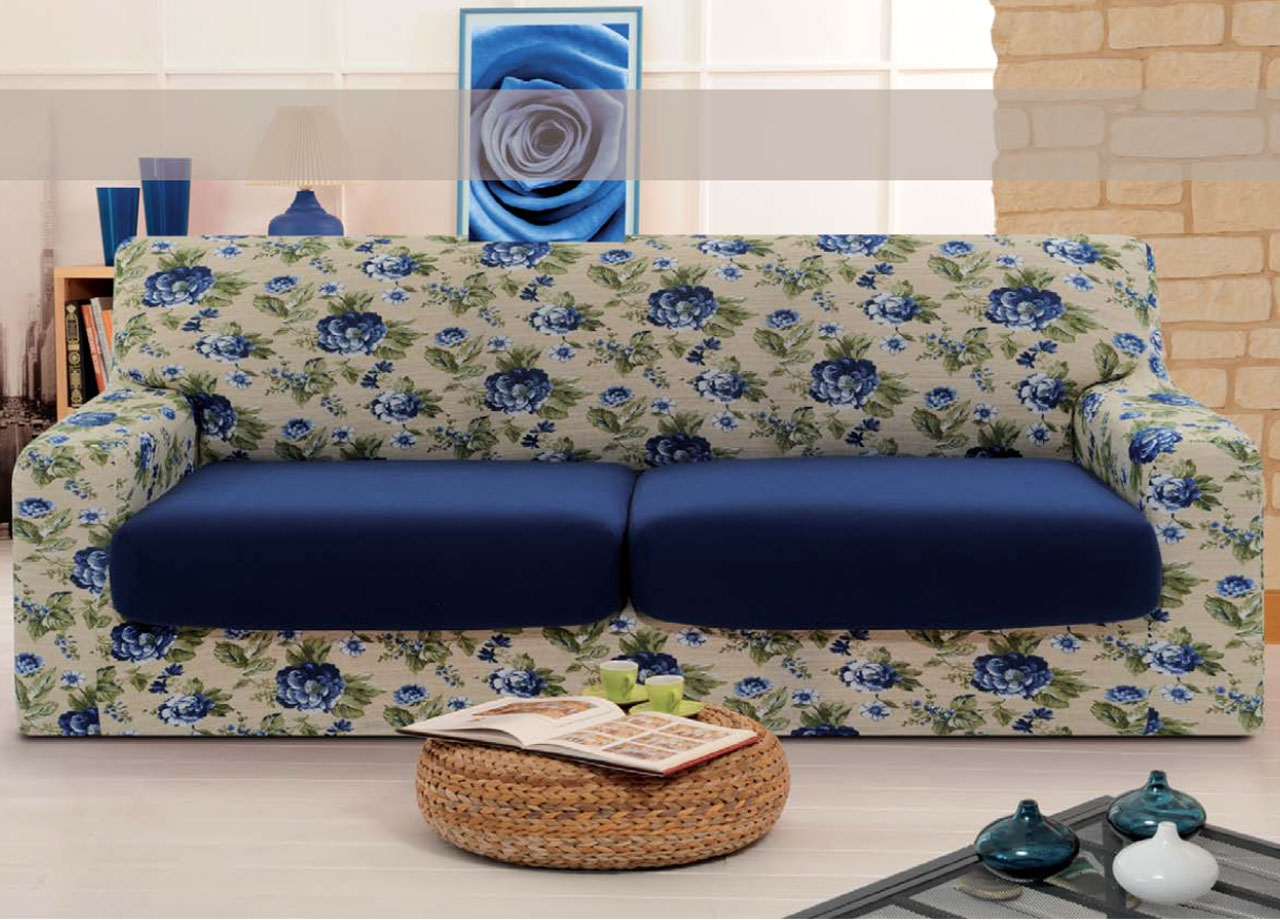 Copridivano Sofa Cover In Fantasia Disegno AB 2 COPRIDIVANO AB 2000 BLU