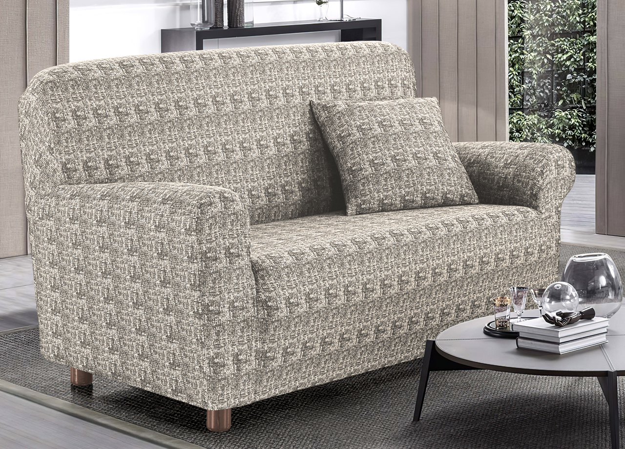 Copridivano Antimacchia Elasticizzato Divano Penisola Angolare Componibile Fantasy 3553 COPRIDIVANO FANTASY BEIGE
