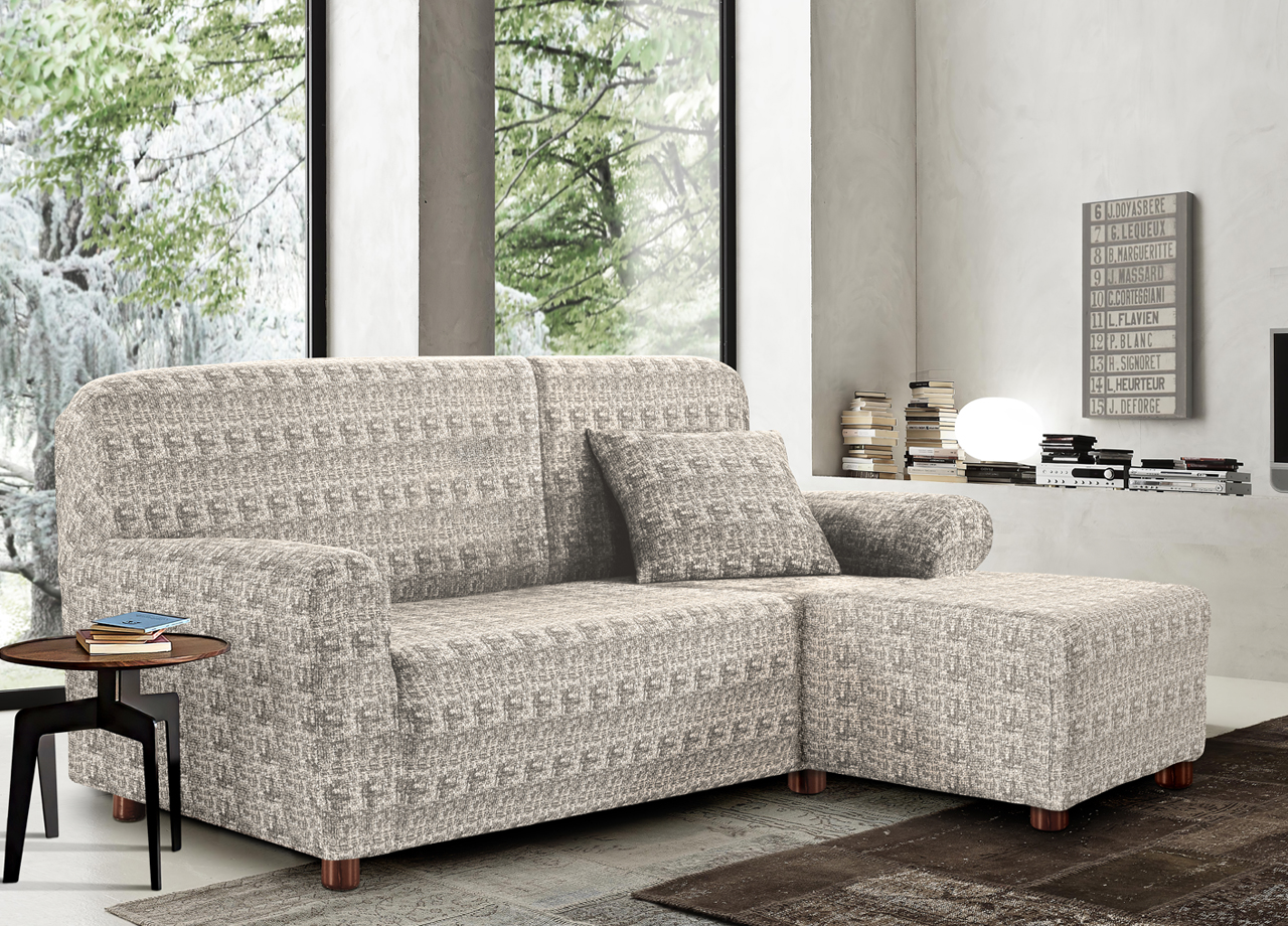 Copridivano Antimacchia Elasticizzato Divano Penisola Angolare Componibile Fantasy 3559 COPRIDIVANO PENISOLA FANTASY BEIGE