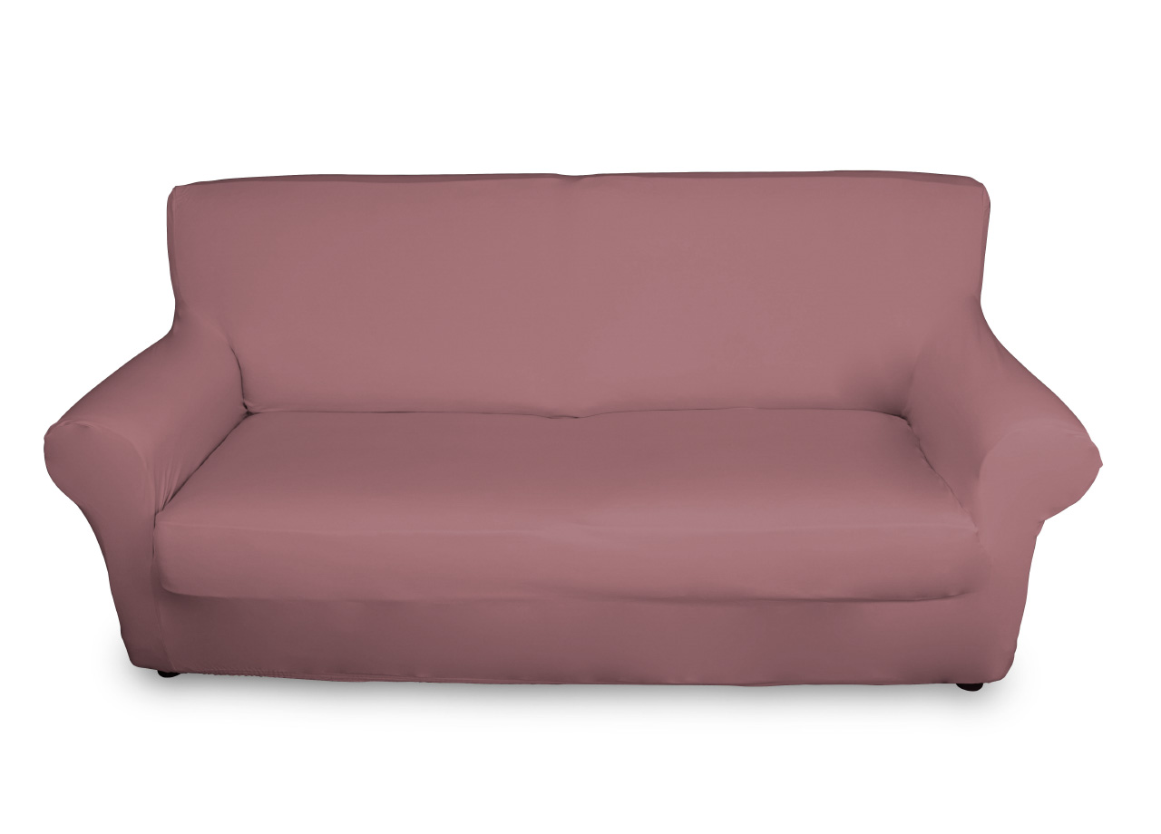 Coppia Copriseduta Antimacchia Elasticizzato Tinta Unita Modello Magic 1136 COPRIDIVANO ROSA ANTICO