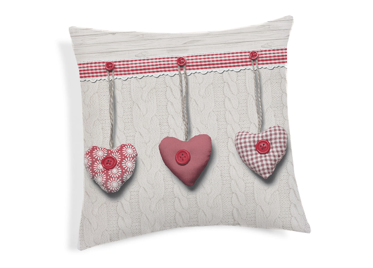 CUSCINO CUORE APPESO ROSSO