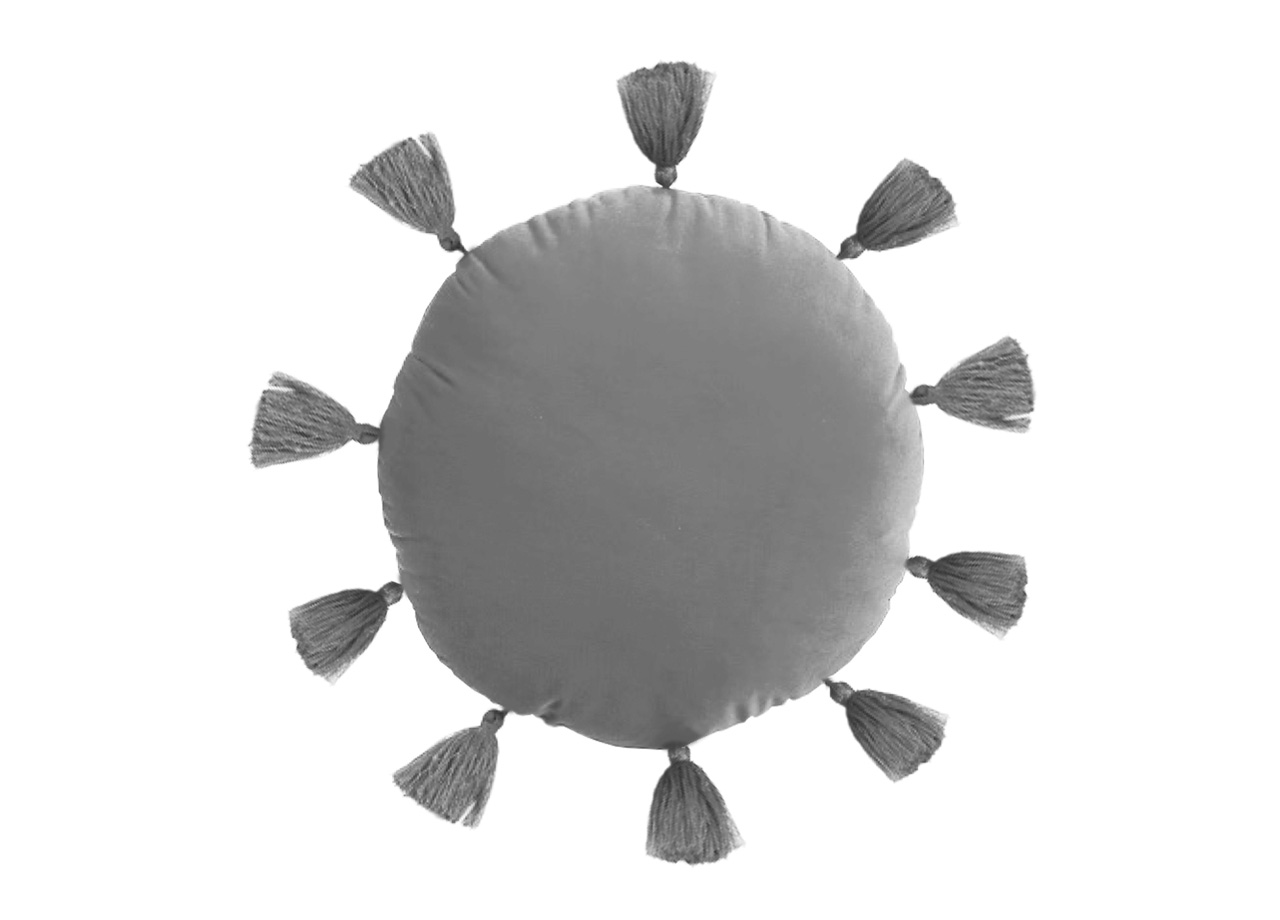 Cuscino Arredo Decorativo Imbottito Velluto Tinta Unita Rotondo Sunshine 85 CUSCINO SUNSHINE GRIGIO