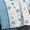 Completo Lenzuola Letto Flanella Calda 100% Cotone Disegno Fiori 8284 79 DETT 2 LENZ 8284 AZZ
