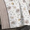 Completo Lenzuola Letto Flanella Calda 100% Cotone Disegno Fiori 8284 84 DETT 2 LENZ 8284 BEIGE