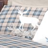 Completo Lenzuola Flanella Pensieri Delicati 100% Cotone Disegno Cervo Tartan 199 DETT 2 LENZ CERVO TARTAN AZZ FLAN