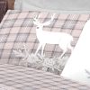 Completo Lenzuola Flanella Pensieri Delicati 100% Cotone Disegno Cervo Tartan 205 DETT 2 LENZ CERVO TARTAN BEIGE FLAN