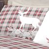 Completo Lenzuola Flanella Pensieri Delicati 100% Cotone Disegno Cervo Tartan 209 DETT 2 LENZ CERVO TARTAN ROSSO FLAN
