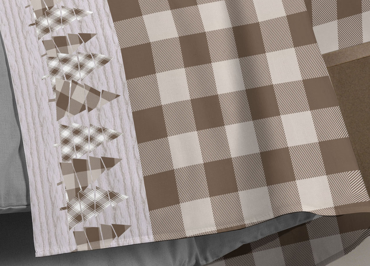 Completo Lenzuola Flanella Pensieri Delicati 100% Cotone Disegno Canada 5 DETT 3 LENZ FLANELLA CANADA BEIGE