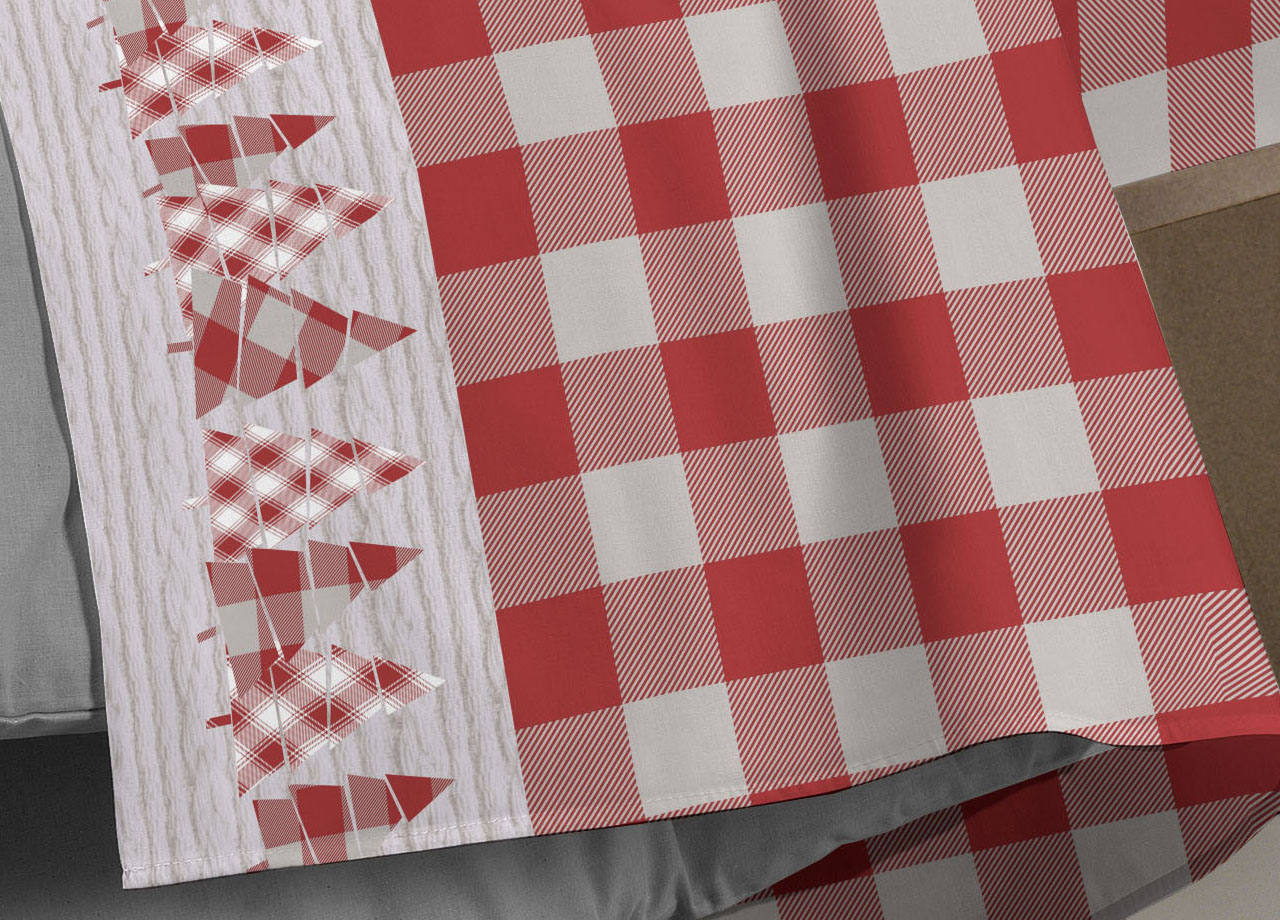 Completo Lenzuola Flanella Pensieri Delicati 100% Cotone Disegno Canada 15 DETT 3 LENZ FLANELLA CANADA ROSSO