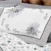 Completo Lenzuola Letto Flanella Calda 100% Cotone Disegno Fiori 8284 86 DETT LENZ 8284 GRIGIO