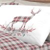 Completo Lenzuola Flanella Pensieri Delicati 100% Cotone Disegno Cervo Tartan 208 DETT LENZ CERVO TARTAN ROSSO FLAN