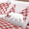 Completo Lenzuola Flanella Pensieri Delicati 100% Cotone Disegno Canada 28 DETT LENZ FLANELLA CANADA ROSSO