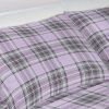 Completo Lenzuola In 100% Cotone Made In Italy Dis Scozzese Kilt 164 DETT LENZ KILT LILLA