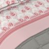 Completo Lenzuola In Morbida Flanella Made Italy Disegno Floreale Roseto C.N 48 DETT LENZ ROSETO ROSA