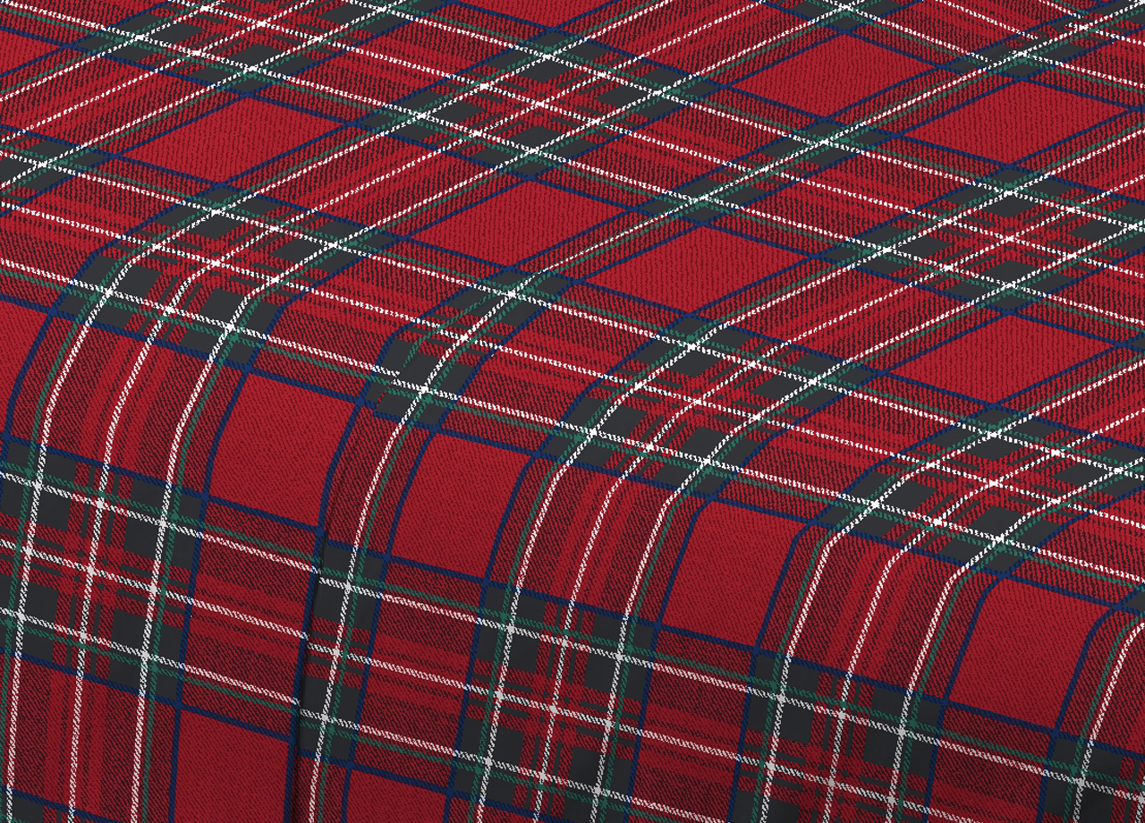 Completo Lenzuola In 100% Cotone Made In Italy Dis Scozzese Kilt G.I 72 DETT LENZ SCOZZESE GI