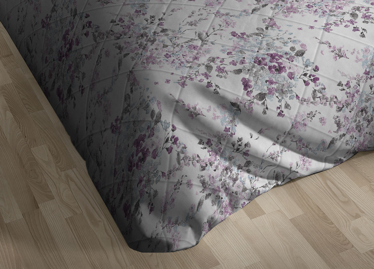 Trapunta Piumone Invernale 300gr Cotone Made Italy Disegno Floreale Acquarello 45 DETT TRAP ACQUARELLO 2