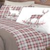 Completo Lenzuola Flanella Pensieri Delicati 100% Cotone Disegno Cervo Tartan 207 ENZ CERVO TARTAN ROSSO FLAN