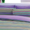 Coppia Di Federe Piazzate In 100% Cotone In Fantasia Baia Bottoni Laterali 72 FEDERE BAIA LILLA