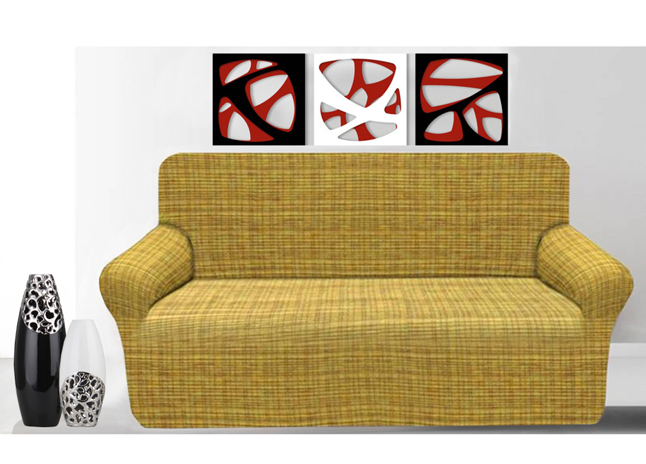 Copridivano In Tessuto Jacquard Elasticizzato Ottima Vestibilità Modello Otello 12 GRANADA GIALLO