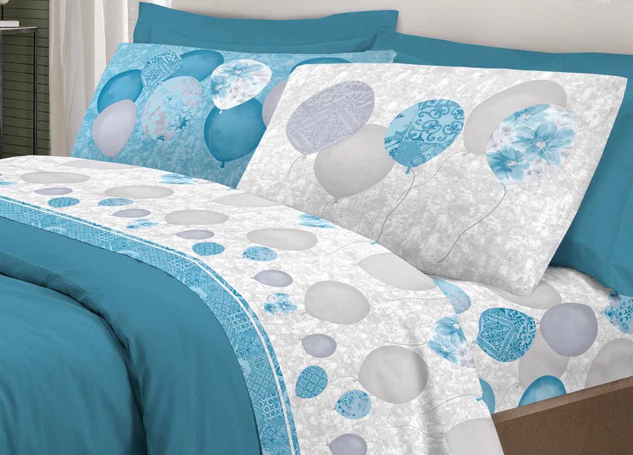 LENZUOLA PALLONCINI AZZURRO
