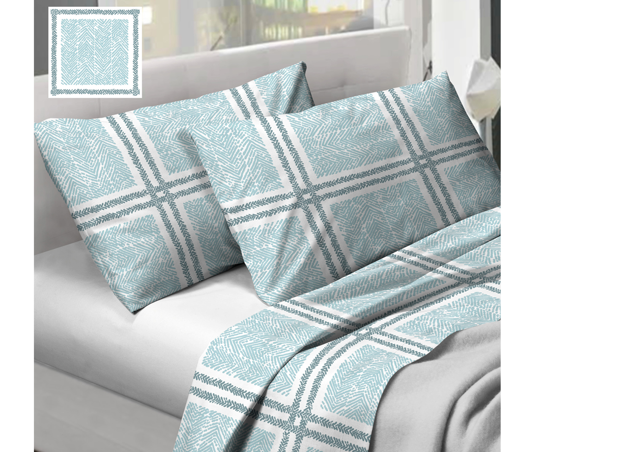 LENZUOLA TARTAN AZZURRO