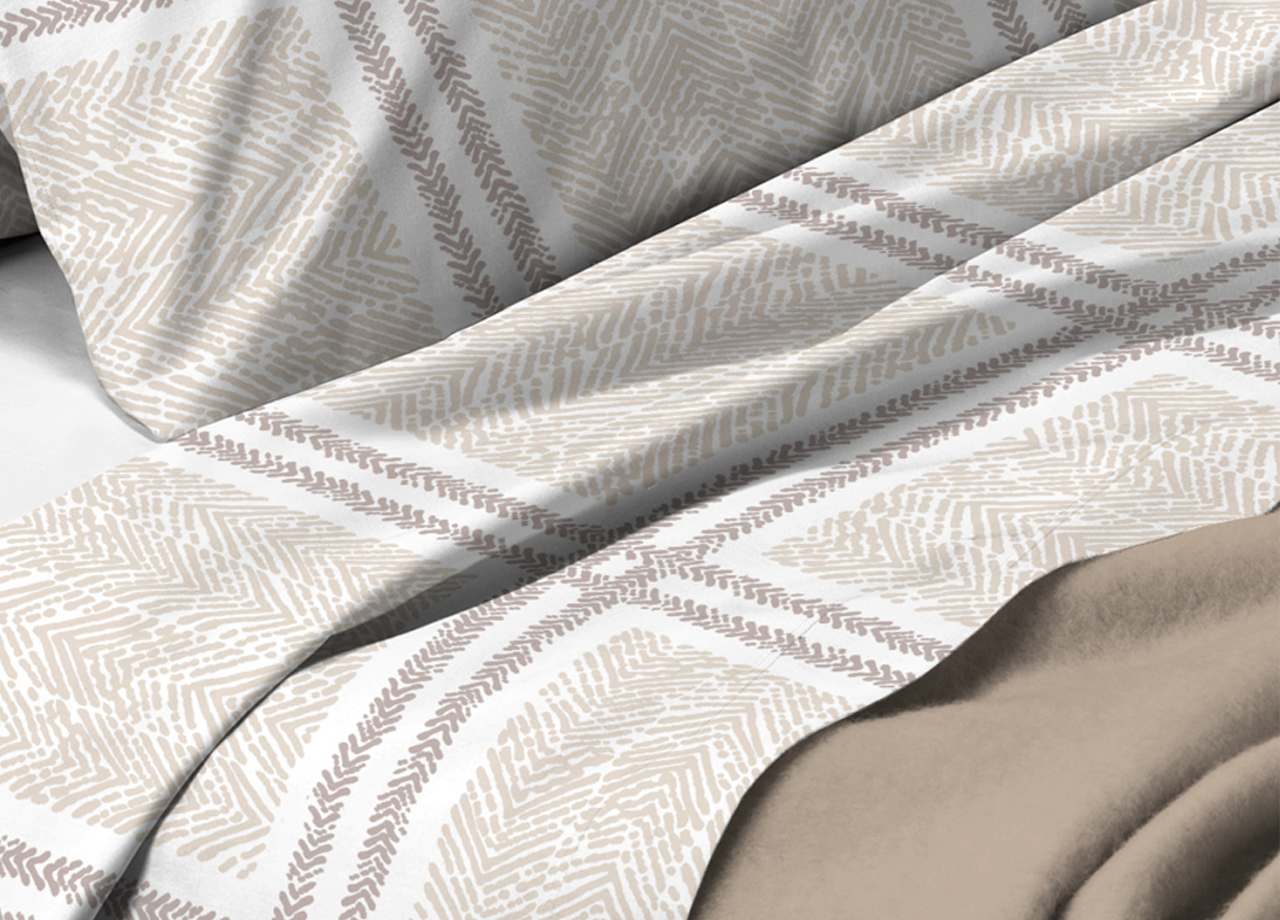 LENZUOLA TARTAN BEIGE DETTAGLIO 3