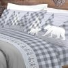 Completo Lenzuola Flanella Pensieri Delicati 100% Cotone Disegno Canada 23 LENZ FLANELLA CANADA GRIGIO