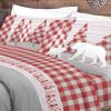 Completo Lenzuola Flanella Pensieri Delicati 100% Cotone Disegno Canada 27 LENZ FLANELLA CANADA ROSSO