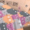 Completo Lenzuola Letto Pensieri Delicati 100% Cotone Disegno Happy Cat 288 LENZ HAPPY CATS ARANCIO DETT