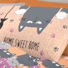Completo Lenzuola Letto Pensieri Delicati 100% Cotone Disegno Happy Cat 289 LENZ HAPPY CATS ARANCIO DETT2