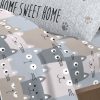 Completo Lenzuola Letto Pensieri Delicati 100% Cotone Disegno Happy Cat 294 LENZ HAPPY CATS GRIGIO DETT