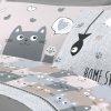 Completo Lenzuola Letto Pensieri Delicati 100% Cotone Disegno Happy Cat 296 LENZ HAPPY CATS GRIGIO DETT3
