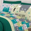 Completo Lenzuola Letto Pensieri Delicati 100% Cotone Disegno Happy Cat 297 LENZ HAPPY CATS VERDE