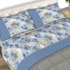 Completo Lenzuola Letto Matrimoniale 100% Cotone Made Italy Dis. Sonia CN 52 LENZ SONIA AZZURRO