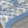 Completo Lenzuola Letto Matrimoniale 100% Cotone Made Italy Dis. Sonia CN 54 LENZ SONIA AZZURRO DETT2