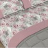 Completo Lenzuola Letto Matrimoniale 100% Cotone Made Italy Dis. Sonia CN 49 LENZ SONIA ROSA DETT2