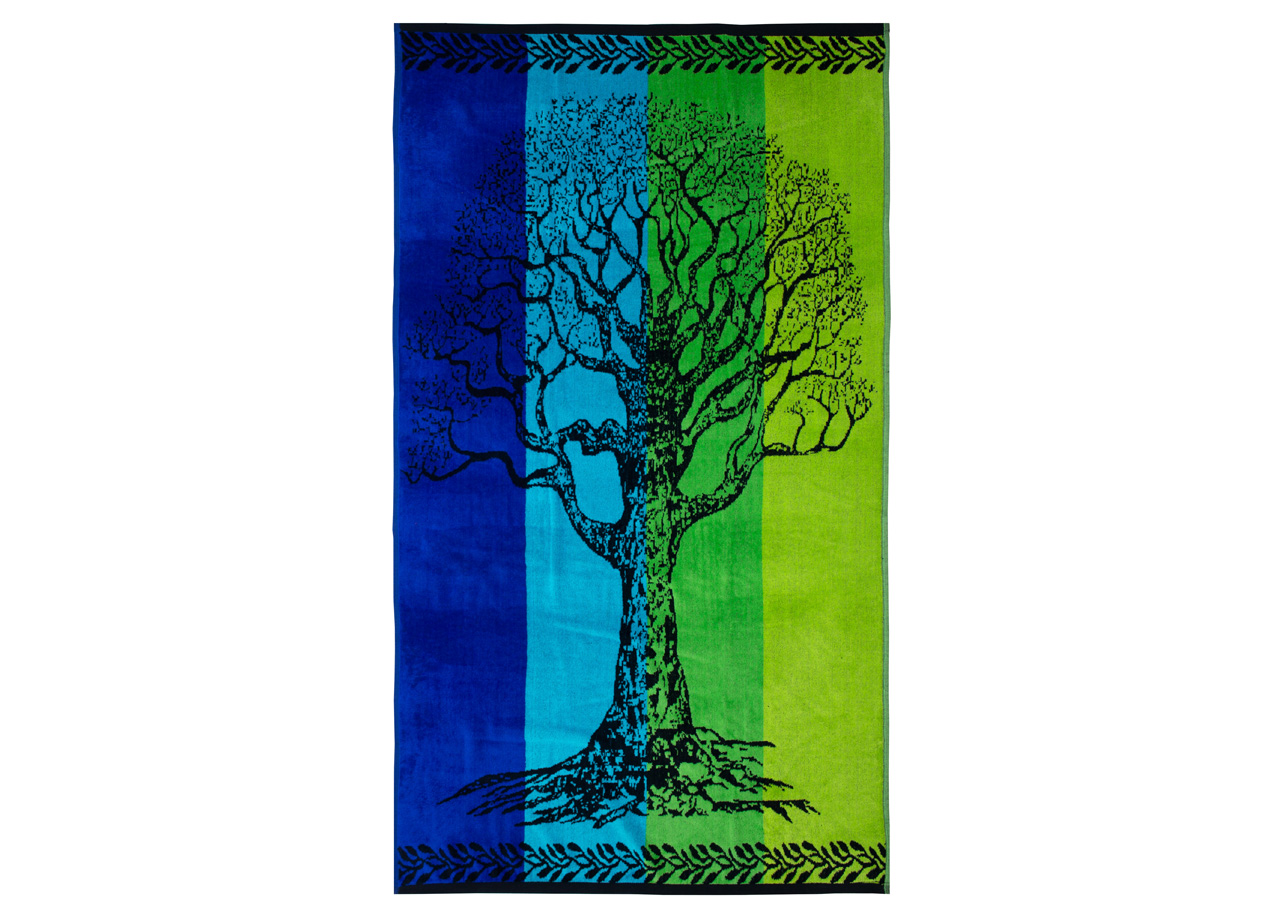 Telo Mare Jacquard Spugna Asciugamano Spiaggia Disegno Life Tree 62 LIFE TREE VERDE