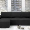 Copridivano Con Penisola Chaise Longue Tinta Unita Nero Mod Capri 59 PENISOLA SX NERO