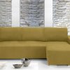 Copridivano Con Penisola Chaise Longue Tinta Unita Oro Mod Capri 51 PENSIOLA DX ORO