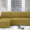 Copridivano Con Penisola Chaise Longue Tinta Unita Oro Mod Capri 59 PENSIOLA SX ORO