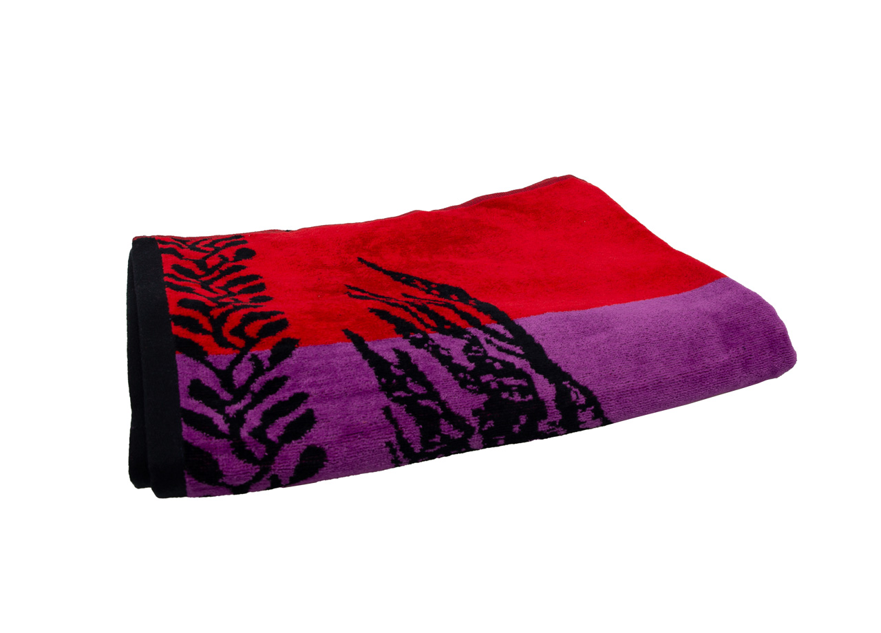 Telo Mare Jacquard Spugna Asciugamano Spiaggia Disegno Life Tree 72 PIEGATO LIFE TREE VIOLA