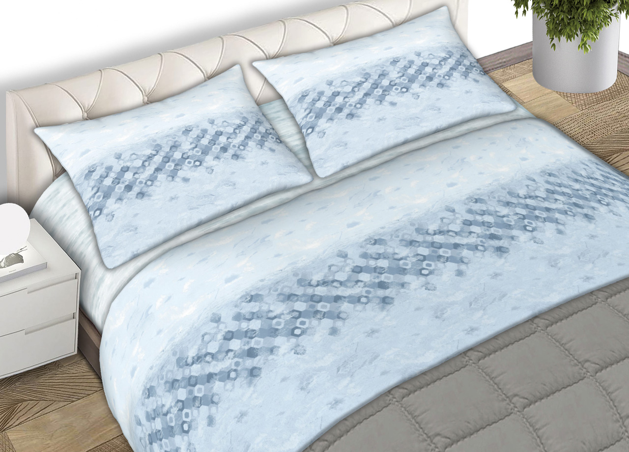 Completo Lenzuola 100% Cotone Made Italy Fantasia Cell C.N. 56 SET LENZUOLA CELL AZZURRO