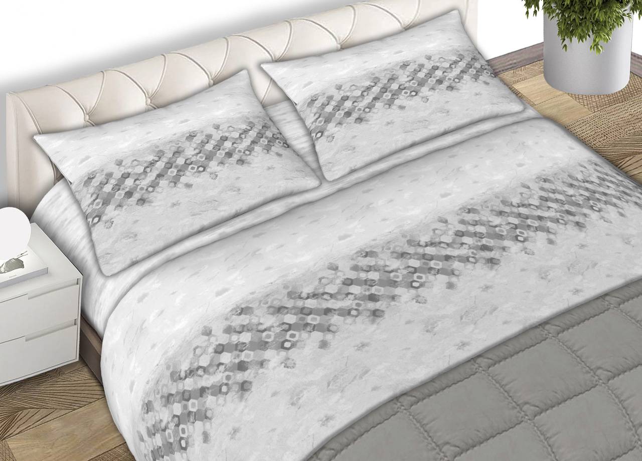 Completo Lenzuola 100% Cotone Made Italy Fantasia Cell C.N. 61 SET LENZUOLA CELL GRIGIO