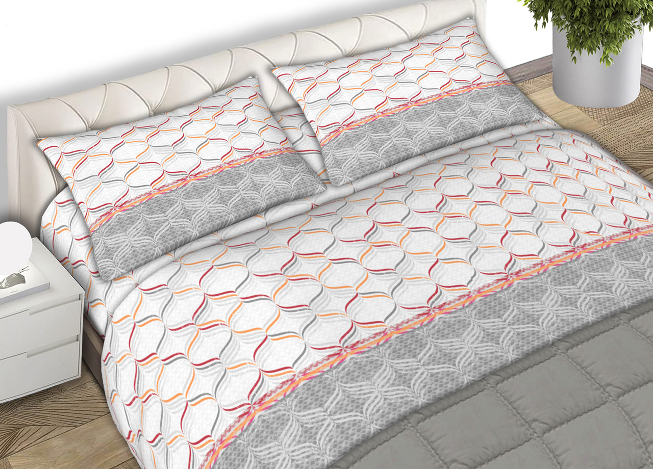 Completo Lenzuola 100% Cotone Made Italy Fantasia Nest C.N. 43 SET LENZUOLA NEST GRIGIO